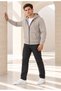 Men's Hooded, Pocketed, Wool-Lined, Full-Zip Cardigan in Stone Color - 6