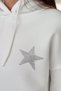 Women's Star Printed Hooded Oversize Sweatshirt with Kangaroo Pocket - 6
