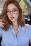 Sofya Cat Eye Zebra Pattern Blue Light Protection Women's Glasses Can Be Replaced with Optical Glass