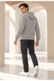 Men's Hooded, Pocketed, Wool-Lined, Full-Zip Cardigan in Gray - 4