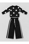 Girl's Modal Fabric Tracksuit Set with Cowl Neck and Wide-Legged Pants - 2