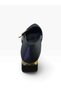 Women's Thick Short Heeled Evening Dress Shoes with Stone Heel and Metal Detail - 4