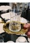 Gold Plated Rose Pattern Eli̇f Cut-Out Tea Set for 6 People