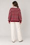 Striped Shirt Collar Buttoned Sweater - 4