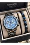 Steel Cord Smoke-Silver Steel Cord, Blue Dial Lover, Pair Combination in Separate Boxes Wristwatches + Bracelet - 4