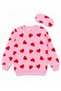Girl's Cotton Fabric Pink Color Embossed Patterned Banded Long Sleeve Winter Pajama Set - 5