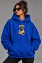 Oversize Hoodie Sweatshirt with Cat Print, Premium Thick Winter Hoodie with Kangaroo Pocket