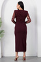 Crew Neck Top Silvery Crepe Dress 2026-5059 - 7