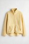 Yellow Zippered Oversize Plush Sweatshirt - 2