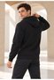Men's Hooded, Pocketed, Wool-Lined, Full-Zip Cardigan, Black Jacket - 6
