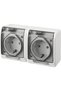 Double socket with grounding Hermes IP44 white, horizontal surface mounting