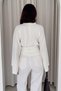 Women's Pleated Bat Sleeve Crew Neck Blouse - 6