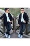 Boys' Lined Cashmere Coat - Turtleneck Knit Sweater - Belted Denim Trousers 4-Piece Set - Holiday Collection - 2