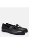 Black retro style buckled women's moccasin genuine leather ballerina flats shoes size 41-42-43-44 - 2