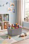Large 17 Liter 40X30X20 cm Polypropylene Plastic Organizer with Gray Lid - Toy Box and Storage Basket - 5