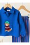New Season Dog Embroidered Sweatshirt and Striped Sweatpants Boys' Top and Bottom Set - 4