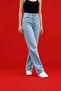 Roxana Blue Snow Wash Women's Lycra Wide Leg Jeans, High Loose Wide Leg Denim Pants New Season - 3
