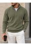 Men's 3-Piece Set of Thick Knit Winter Sweaters with Stand-Up Collar and Half-Zip Closure. - 2