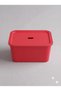 Large 17 Liter 40X30X20 cm Polypropylene Plastic Organizer with Red Lid - Toy Box and Storage Basket - 2