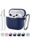 غطاء حماية سيليكون ناعم متوافق مع AirPods 5 و AirPods 4، أزرق اللون