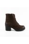 100% Genuine Leather Women's Lace-Up Thick Heeled Comfortable Sole Boots Daily Boots