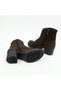 100% Genuine Leather Women's Lace-Up Thick Heeled Comfortable Sole Boots Daily Boots - 5
