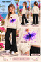Winter, Spring, and Autumn Girls' Black Spanish Flared Bottoms and Beige Sweat Top - 2