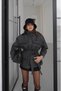 Anthracite Short Cashmere Coat with Flap Pockets - 5