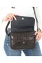 Women's Cracked Patterned, Antique Genuine Leather Strap Shoulder and Crossbody Bag Brownantique Vintage Leather - 3