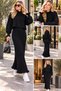 New Season Women's Bat Crop Blouse with Straps, Terry Dress, Knitwear Set. - 4