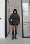 Anthracite Short Cashmere Coat with Flap Pockets - 3