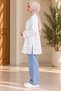 Women's Lace Detailed Long Tunic Hijab Sweatshirt Tunic Crew Neck Relaxed Fit - 4