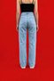 Laura Blue Snow Wash High-Waisted Jeans, Women's Loose Wide-Leg Lycra Palazzo Jeans New Season - 2