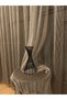 Luxurious Beige Detailed Milano Tulle Curtain with Black Detailed Pleated Tulle, Ready to Use, No Ironing Required. - 2