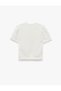 Cotton Short Sleeve Crew Neck Bowknot Blouse - 3