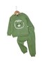 Baby Boy Winter 3-Piece Fleece Lined Lion Detail Top and Bottom Set 6-9-12-18-24 Months - 2