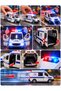 Metal Light-Up Sound Toy Police Car 15 cm Pull and Drop Police Van with Opening Side and Rear Doors and 4 Different Sirens for Ages 3+
