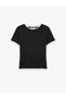 Ribbed Slim Fit Modal Fabric Short Sleeve Crew Neck Sports T-Shirt