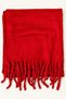Women's Red Plain Large Size Shawl 180X65 cm Soft Textured Twisted Tassel Winter Shawl Scarf – Shoulder Shawl - 2