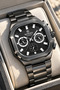Square Smoked Dial-Smoked Color Steel Strap-Functional Active Men's Wristwatch+Chain Bracelet - 2