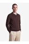 Long Sleeve Viscose Blended Buttoned Polo Collar Knit Sweater - 2