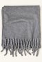 Women's Light Gray Plain Large Size Shawl 180X65 cm Soft Textured Twisted Tassel Winter Shawl Scarf – Shoulder Shawl - 2