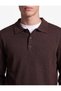 Long Sleeve Viscose Blended Buttoned Polo Collar Knit Sweater - 5