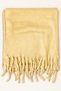 Women's Light Yellow Plain Large Size Shawl 180X65 cm Soft Textured Twisted Tassel Winter Shawl Scarf – Shoulder Shawl - 2