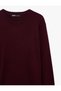 Regular Fit Long Sleeve Viscose Blend Basic Knit Sweater - 7