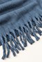 Women's Indigo Blue Plain Large Size Shawl 180X65 cm Soft Textured Twisted Tassel Winter Shawl Scarf – Shoulder Shawl - 3