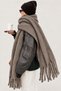 Women's Mink Plain Large Size Shawl 180X65 cm Soft Textured Twisted Tassel Winter Shawl Scarf – Shoulder Shawl