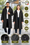 Unisex Raincoat with Hood and Snap Fasteners Waterproof Long Raincoat for Women and Men