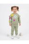 Girls' Winter 3-Piece Fleece Set with Flower Embroidery and Writing, 2-3-4-5-6 Years Old