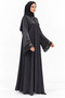 Abaya with Lace Sleeves |   Lace Cuff Long Abaya - 2